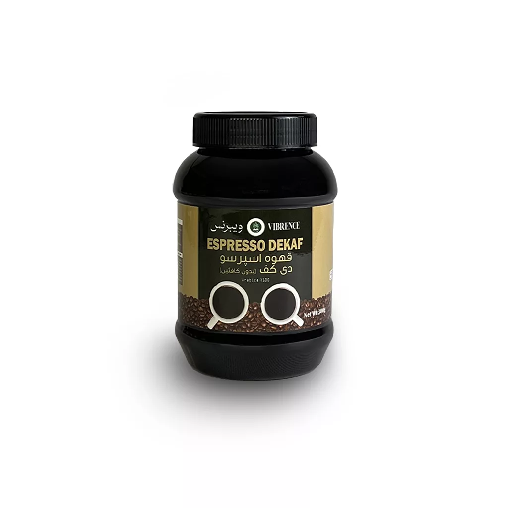 «اسپرسو دی‌کف ۱۰۰٪ عربیکا ویبرنس – ۳۰۰ گرم (عطر غنی)»